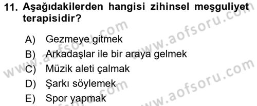 Temel Bakım Hizmetleri Dersi 2018 - 2019 Yılı (Vize) Ara Sınavı 11. Soru