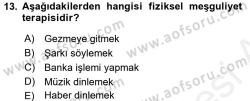 Temel Bakım Hizmetleri Dersi 2018 - 2019 Yılı (Vize) Ara Sınavı 13. Soru