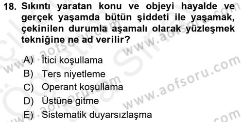 Temel Bakım Hizmetleri Dersi 2018 - 2019 Yılı (Vize) Ara Sınavı 18. Soru