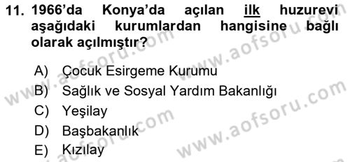 Temel Bakım Hizmetleri Dersi 2018 - 2019 Yılı (Final) Dönem Sonu Sınav Soruları 11. Soru