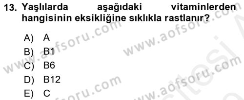 Temel Bakım Hizmetleri Dersi 2018 - 2019 Yılı (Final) Dönem Sonu Sınav Soruları 13. Soru