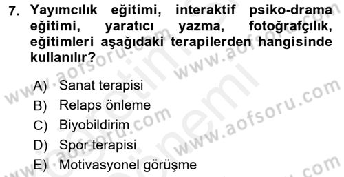 Temel Bakım Hizmetleri Dersi 2018 - 2019 Yılı (Final) Dönem Sonu Sınav Soruları 7. Soru