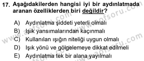 Temel Bakım Hizmetleri Dersi 2018 - 2019 Yılı Yaz Okulu Sınav Soruları 17. Soru