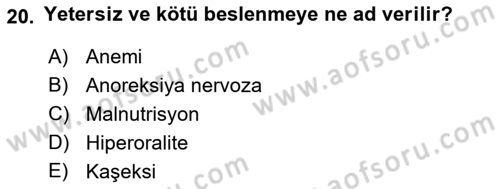 Temel Bakım Hizmetleri Dersi 2018 - 2019 Yılı Yaz Okulu Sınav Soruları 20. Soru