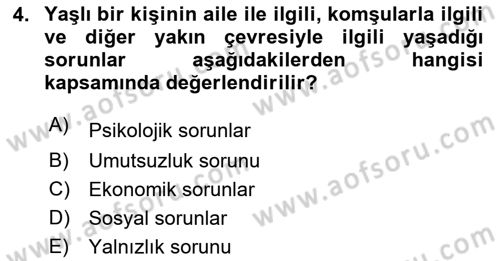 Temel Bakım Hizmetleri Dersi 2018 - 2019 Yılı Yaz Okulu Sınav Soruları 4. Soru