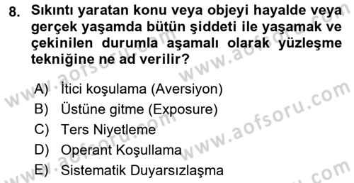 Temel Bakım Hizmetleri Dersi 2018 - 2019 Yılı Yaz Okulu Sınav Soruları 8. Soru
