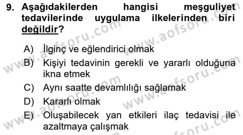 Temel Bakım Hizmetleri Dersi 2018 - 2019 Yılı Yaz Okulu Sınav Soruları 9. Soru