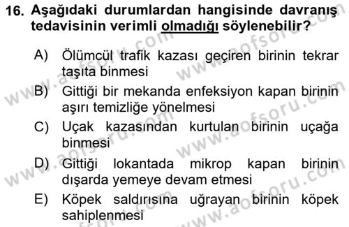 Temel Bakım Hizmetleri Dersi 2020 - 2021 Yılı (Vize) Ara Sınav Soruları 16. Soru