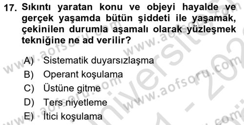 Temel Bakım Hizmetleri Dersi 2020 - 2021 Yılı (Vize) Ara Sınav Soruları 17. Soru