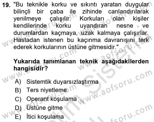 Temel Bakım Hizmetleri Dersi 2020 - 2021 Yılı (Vize) Ara Sınav Soruları 19. Soru