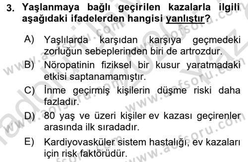 Temel Bakım Hizmetleri Dersi 2020 - 2021 Yılı Yaz Okulu Sınav Soruları 3. Soru