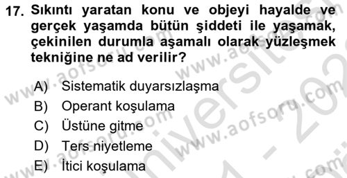 Temel Bakım Hizmetleri Dersi 2021 - 2022 Yılı (Vize) Ara Sınav Soruları 17. Soru