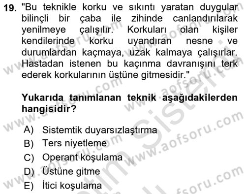 Temel Bakım Hizmetleri Dersi 2021 - 2022 Yılı (Vize) Ara Sınav Soruları 19. Soru