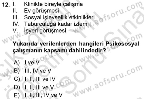 Temel Bakım Hizmetleri Dersi 2021 - 2022 Yılı (Final) Dönem Sonu Sınav Soruları 12. Soru