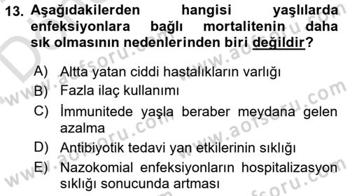 Temel Bakım Hizmetleri Dersi 2021 - 2022 Yılı (Final) Dönem Sonu Sınav Soruları 13. Soru