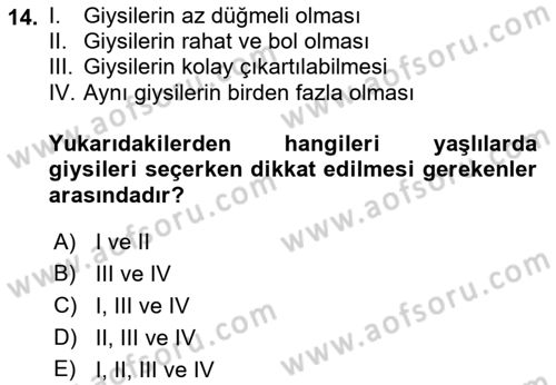 Temel Bakım Hizmetleri Dersi 2021 - 2022 Yılı (Final) Dönem Sonu Sınav Soruları 14. Soru