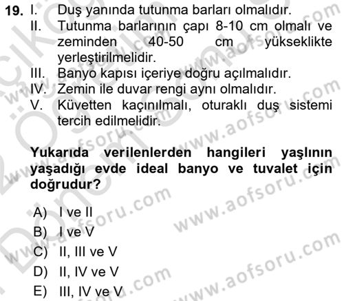 Temel Bakım Hizmetleri Dersi 2021 - 2022 Yılı (Final) Dönem Sonu Sınav Soruları 19. Soru