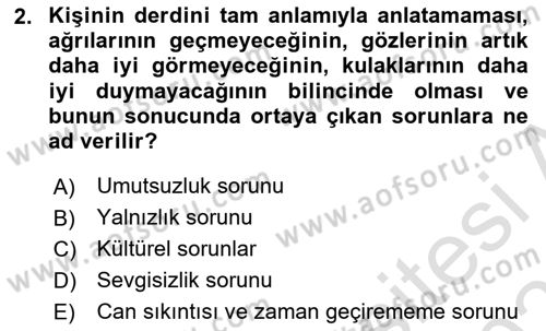 Temel Bakım Hizmetleri Dersi 2021 - 2022 Yılı (Final) Dönem Sonu Sınav Soruları 2. Soru