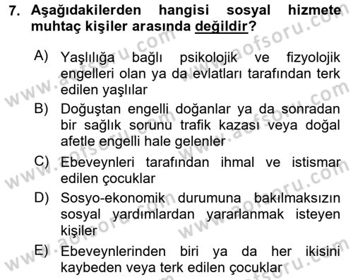 Temel Bakım Hizmetleri Dersi 2021 - 2022 Yılı (Final) Dönem Sonu Sınav Soruları 7. Soru