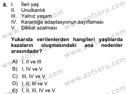 Temel Bakım Hizmetleri Dersi 2021 - 2022 Yılı Yaz Okulu Sınav Soruları 8. Soru