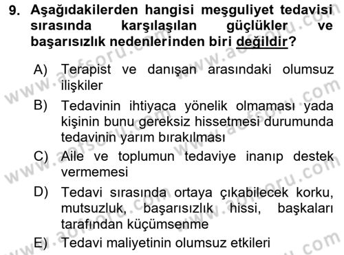 Temel Bakım Hizmetleri Dersi 2021 - 2022 Yılı Yaz Okulu Sınav Soruları 9. Soru