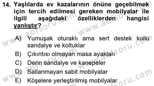 Temel Bakım Hizmetleri Dersi 2023 - 2024 Yılı (Vize) Ara Sınav Soruları 14. Soru