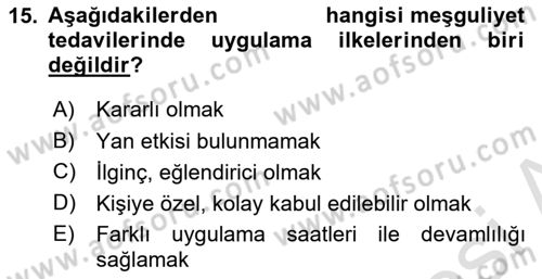 Temel Bakım Hizmetleri Dersi 2023 - 2024 Yılı (Vize) Ara Sınav Soruları 15. Soru