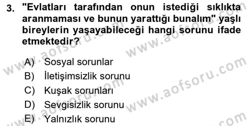 Temel Bakım Hizmetleri Dersi 2023 - 2024 Yılı (Vize) Ara Sınav Soruları 3. Soru