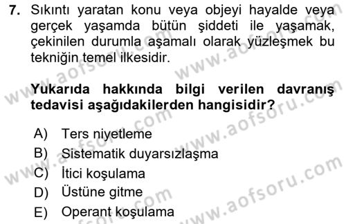 Temel Bakım Hizmetleri Dersi 2023 - 2024 Yılı (Vize) Ara Sınav Soruları 7. Soru