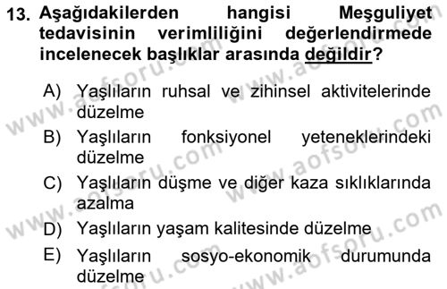 Temel Bakım Hizmetleri Dersi 2023 - 2024 Yılı (Final) Dönem Sonu Sınav Soruları 13. Soru
