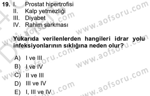Temel Bakım Hizmetleri Dersi 2023 - 2024 Yılı (Final) Dönem Sonu Sınav Soruları 19. Soru