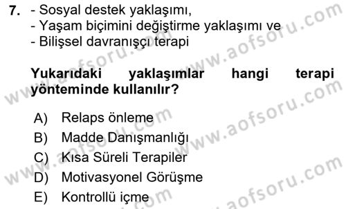 Temel Bakım Hizmetleri Dersi 2023 - 2024 Yılı (Final) Dönem Sonu Sınav Soruları 7. Soru