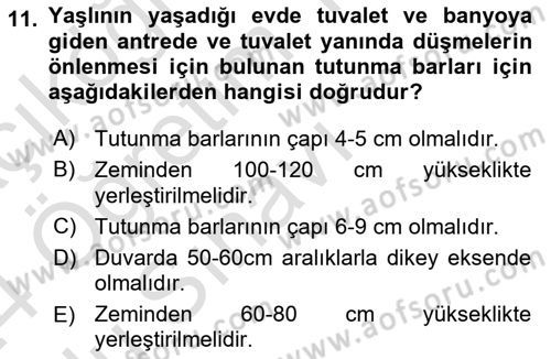 Temel Bakım Hizmetleri Dersi 2023 - 2024 Yılı Yaz Okulu Sınav Soruları 11. Soru