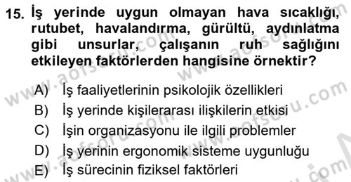 Temel Bakım Hizmetleri Dersi 2023 - 2024 Yılı Yaz Okulu Sınav Soruları 15. Soru