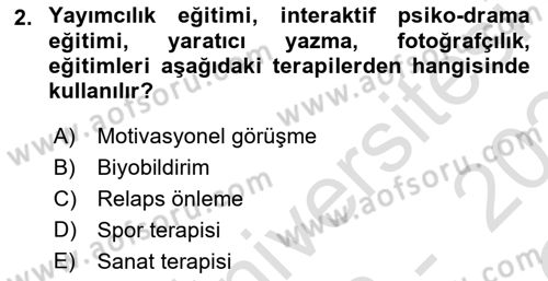 Temel Bakım Hizmetleri Dersi 2023 - 2024 Yılı Yaz Okulu Sınav Soruları 2. Soru
