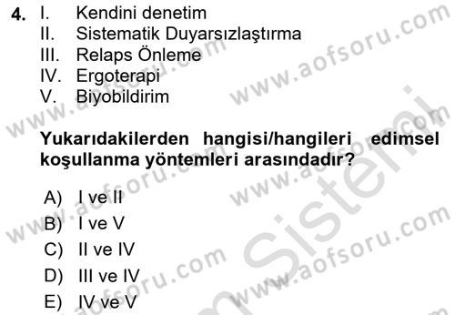 Temel Bakım Hizmetleri Dersi 2023 - 2024 Yılı Yaz Okulu Sınav Soruları 4. Soru