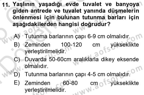 Temel Bakım Hizmetleri Dersi 2024 - 2025 Yılı (Final) Dönem Sonu Sınav Soruları 11. Soru