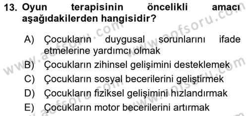 Temel Bakım Hizmetleri Dersi 2024 - 2025 Yılı (Final) Dönem Sonu Sınav Soruları 13. Soru
