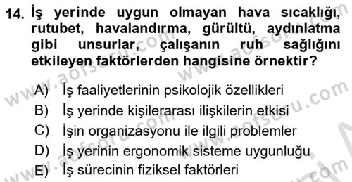 Temel Bakım Hizmetleri Dersi 2024 - 2025 Yılı (Final) Dönem Sonu Sınav Soruları 14. Soru