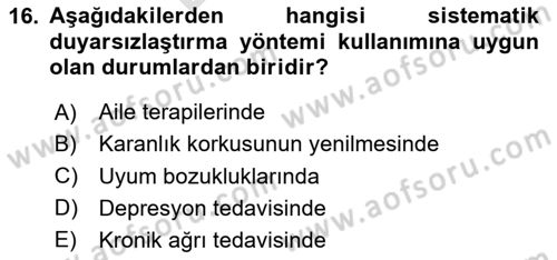 Temel Bakım Hizmetleri Dersi 2024 - 2025 Yılı (Final) Dönem Sonu Sınav Soruları 16. Soru