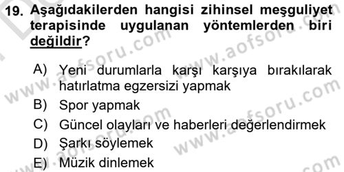 Temel Bakım Hizmetleri Dersi 2024 - 2025 Yılı (Final) Dönem Sonu Sınav Soruları 19. Soru