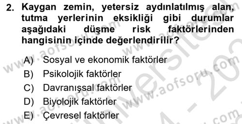 Temel Bakım Hizmetleri Dersi 2024 - 2025 Yılı (Final) Dönem Sonu Sınav Soruları 2. Soru