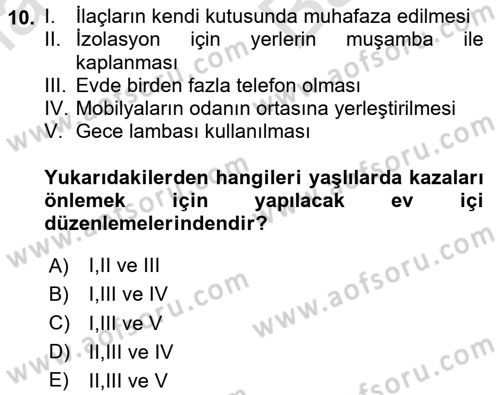 Temel Bakım Hizmetleri Dersi 2025 - 2026 Yılı (Vize) Ara Sınav Soruları 10. Soru