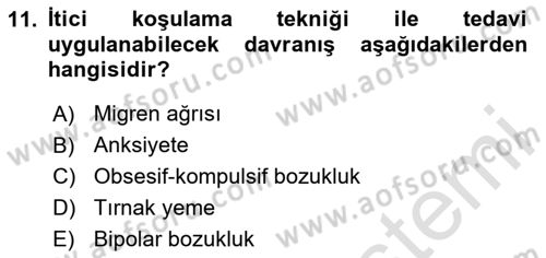 Temel Bakım Hizmetleri Dersi 2025 - 2026 Yılı (Vize) Ara Sınav Soruları 11. Soru