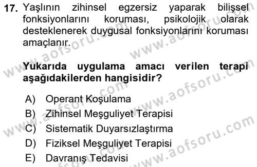 Temel Bakım Hizmetleri Dersi 2025 - 2026 Yılı (Vize) Ara Sınav Soruları 17. Soru