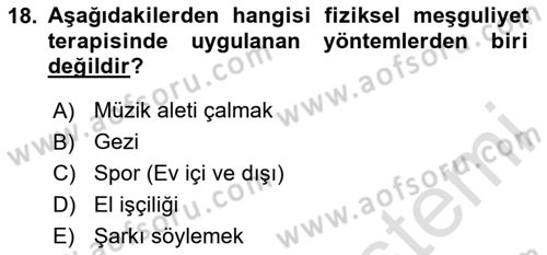 Temel Bakım Hizmetleri Dersi 2025 - 2026 Yılı (Vize) Ara Sınav Soruları 18. Soru