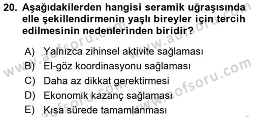 Temel Bakım Hizmetleri Dersi 2025 - 2026 Yılı (Vize) Ara Sınav Soruları 20. Soru