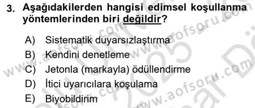 Temel Bakım Hizmetleri Dersi 2025 - 2026 Yılı (Vize) Ara Sınav Soruları 3. Soru