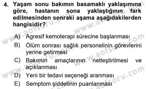 Temel Bakım Hizmetleri Dersi 2025 - 2026 Yılı (Vize) Ara Sınav Soruları 4. Soru