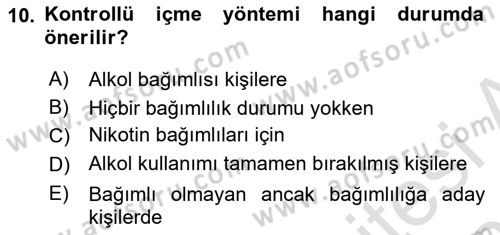 Temel Bakım Hizmetleri Dersi 2025 - 2026 Yılı (Final) Dönem Sonu Sınav Soruları 10. Soru